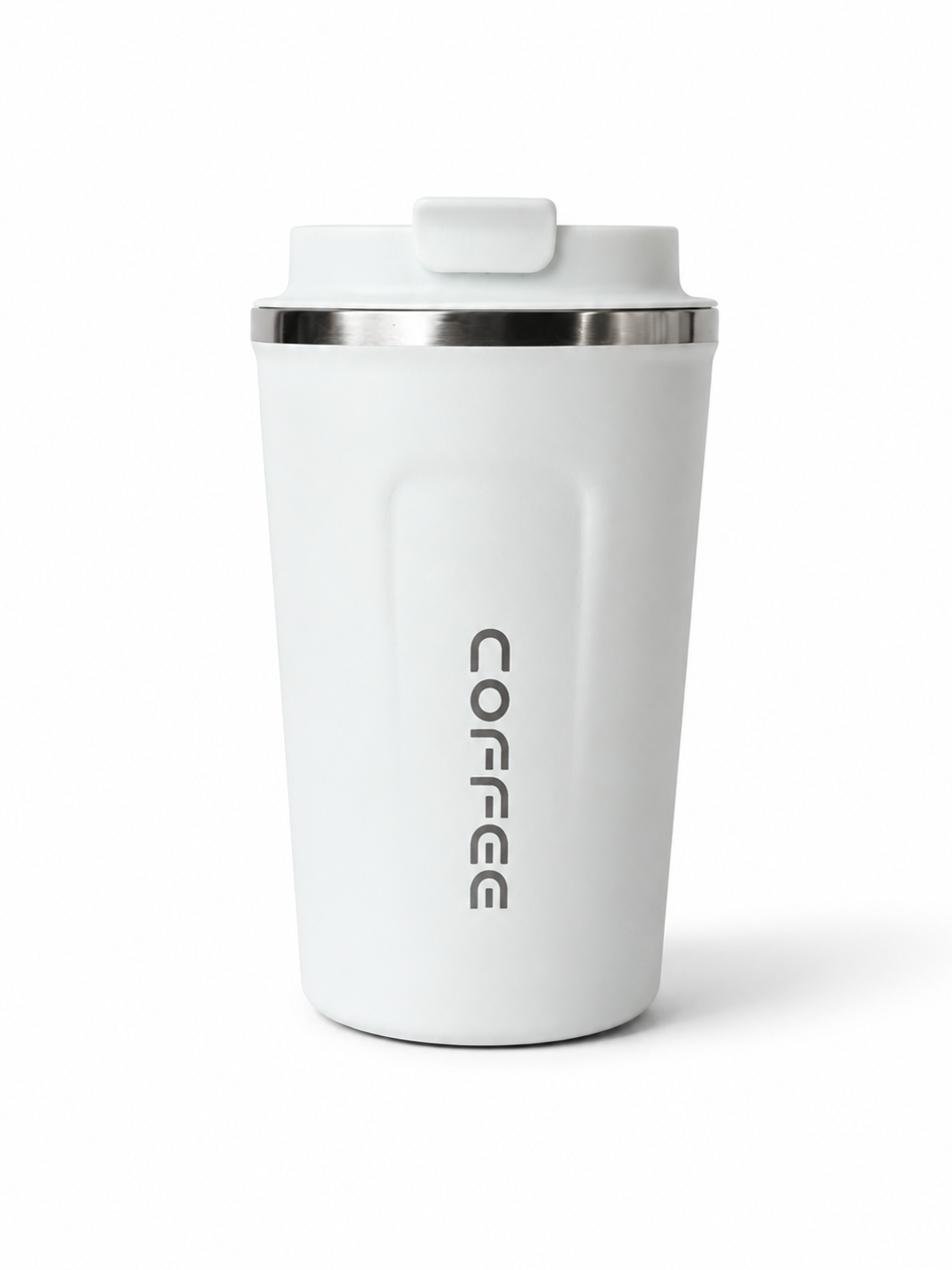 Taza Térmica 380 ml de Café Blanco LYMPEAK