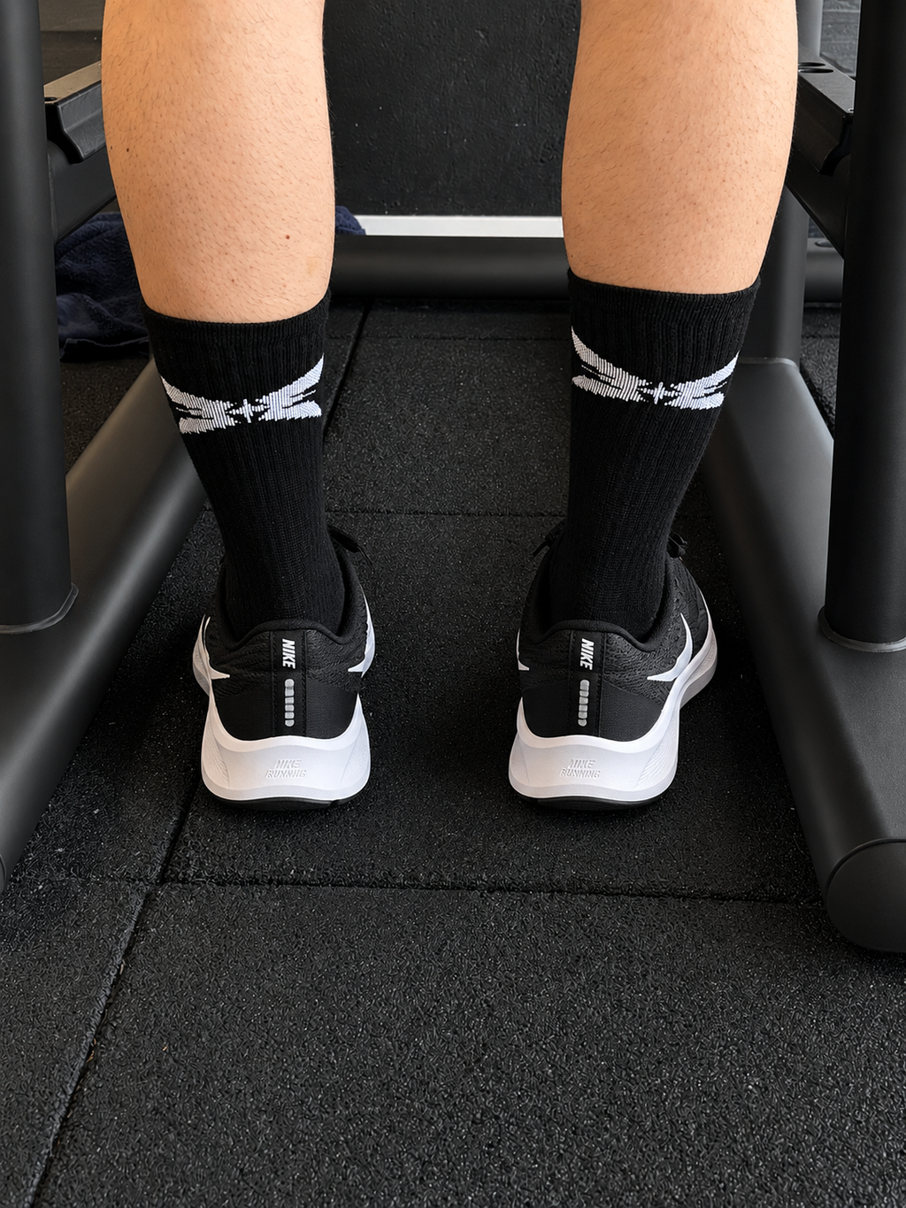 Calcetines Crew Deportivos Largos | Pack-3 Negro