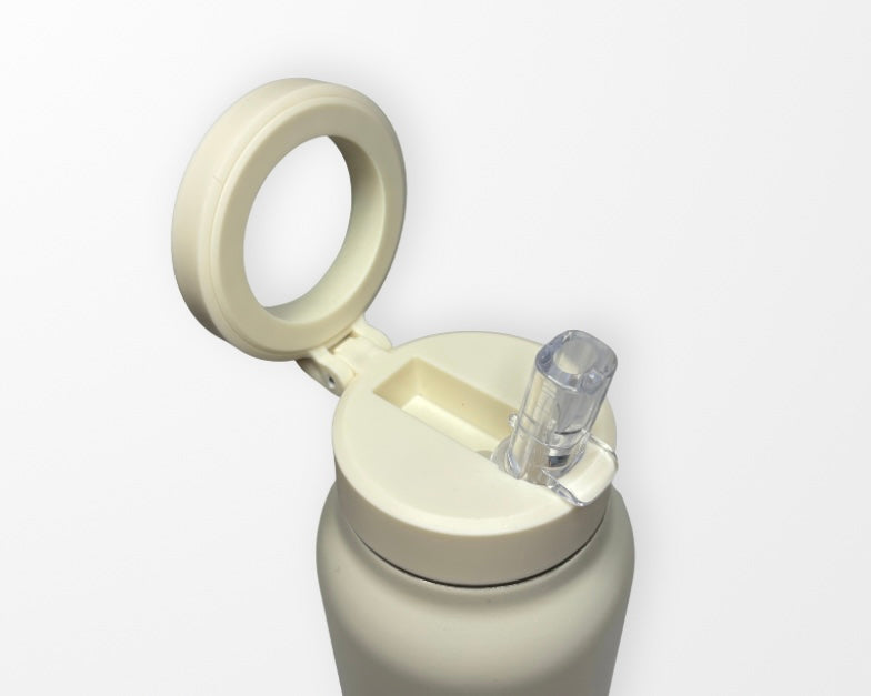 GEZEN | Botella Deportiva con Anillo Magnético 710 ml - Blanco Ivory