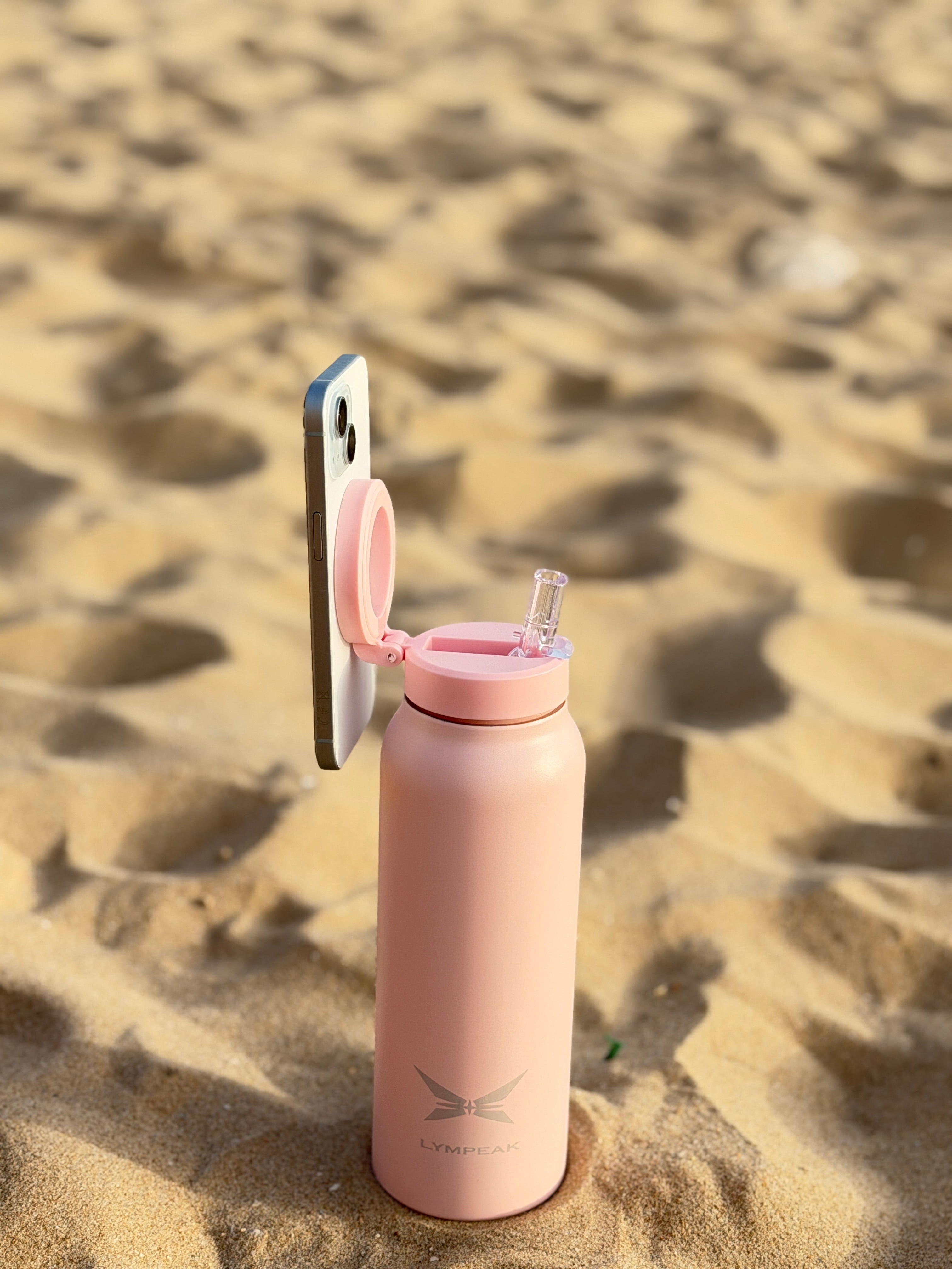 GEZEN | Botella Deportiva con Anillo Magnético 710 ml - Rosa Baby