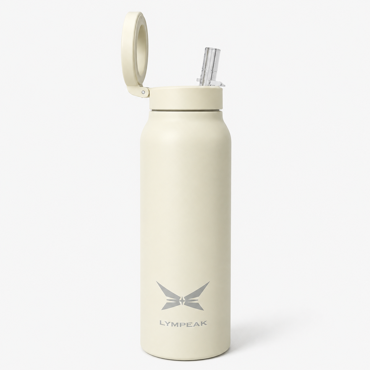 GEZEN | Botella Deportiva con Anillo Magnético 710 ml - Blanco Ivory