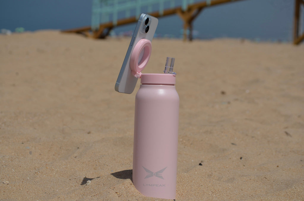GEZEN | Botella Deportiva con Anillo Magnético 710 ml - Rosa Baby