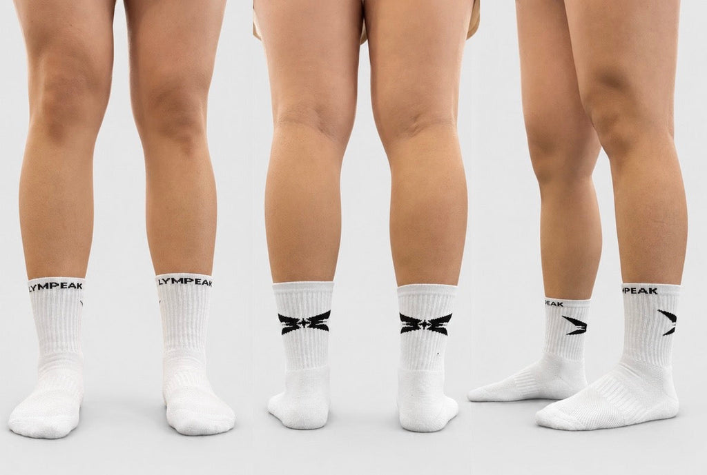 Calcetines Deportivos Largos Crew | Pack-3 B&W
