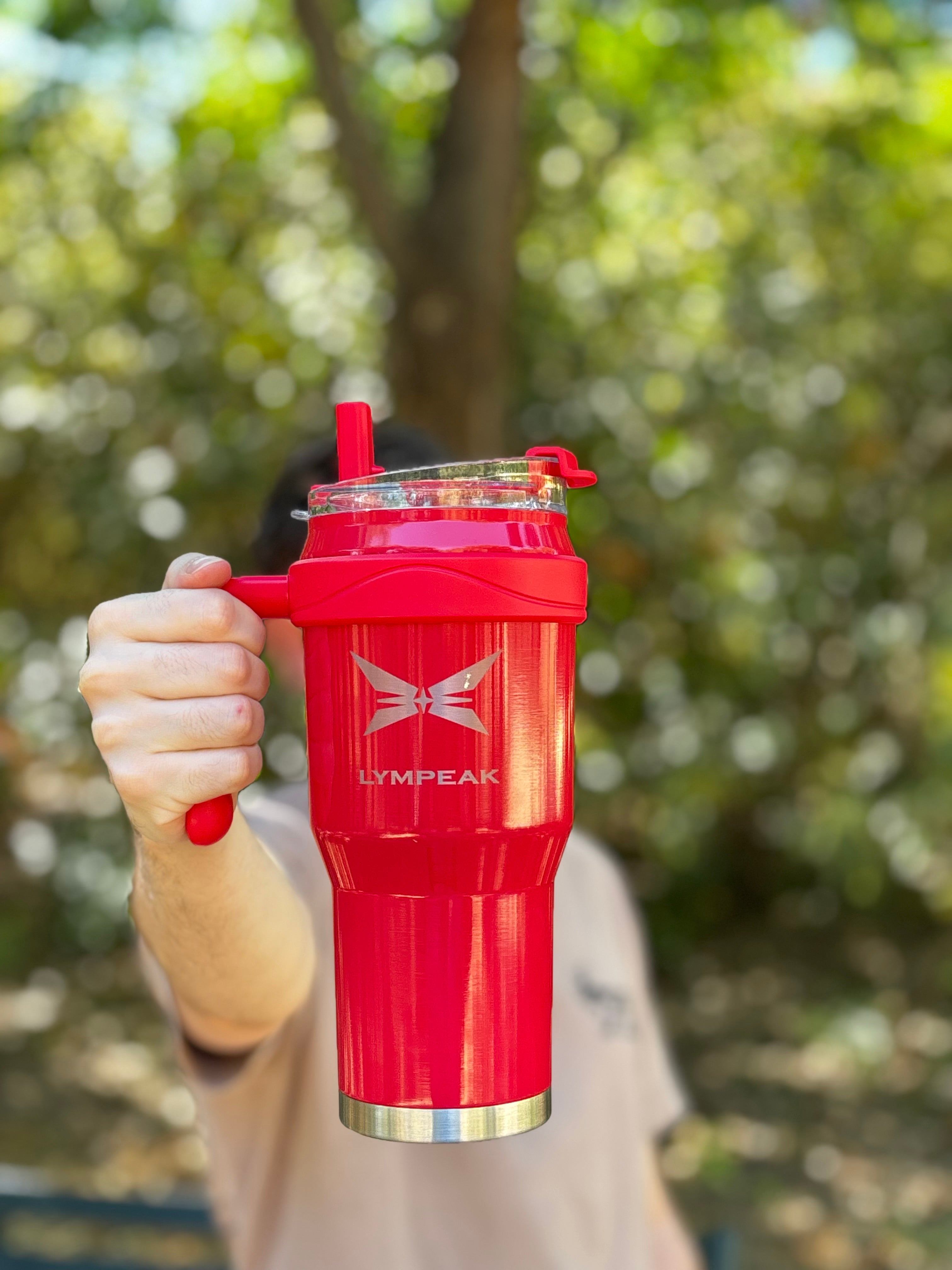 ELITE PRO | Vaso Térmico XL - Asa y Popete 1.2L | Rojo Carmine