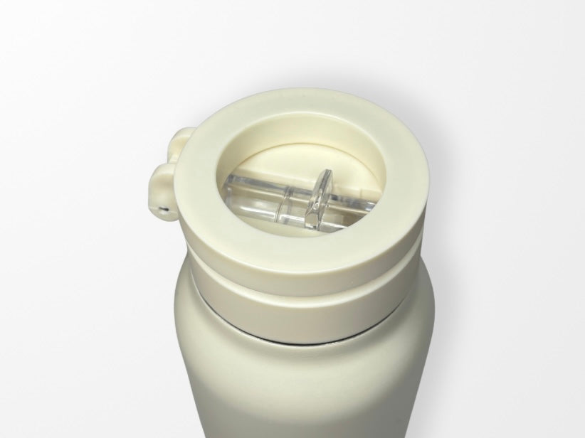 GEZEN | Botella Deportiva con Anillo Magnético 710 ml - Blanco Ivory